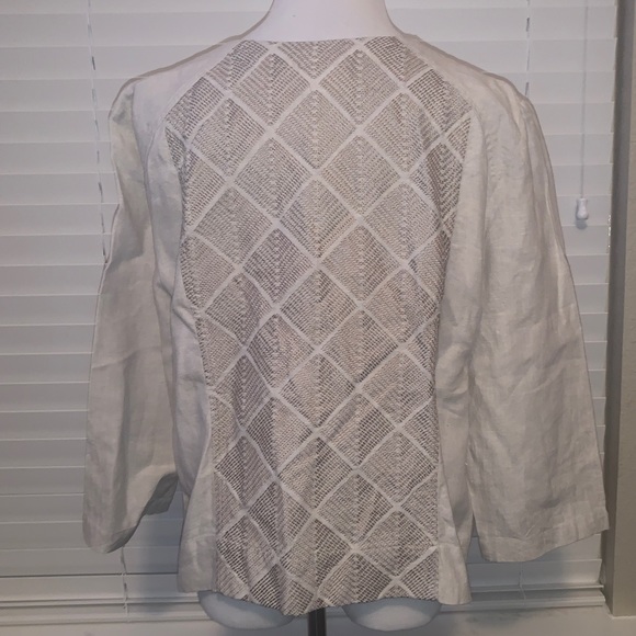 Chico’s Embellished Linen Jacket - Picture 3 of 7